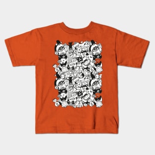 Doodles get crazy to have the best place when posing for a pattern design Kids T-Shirt